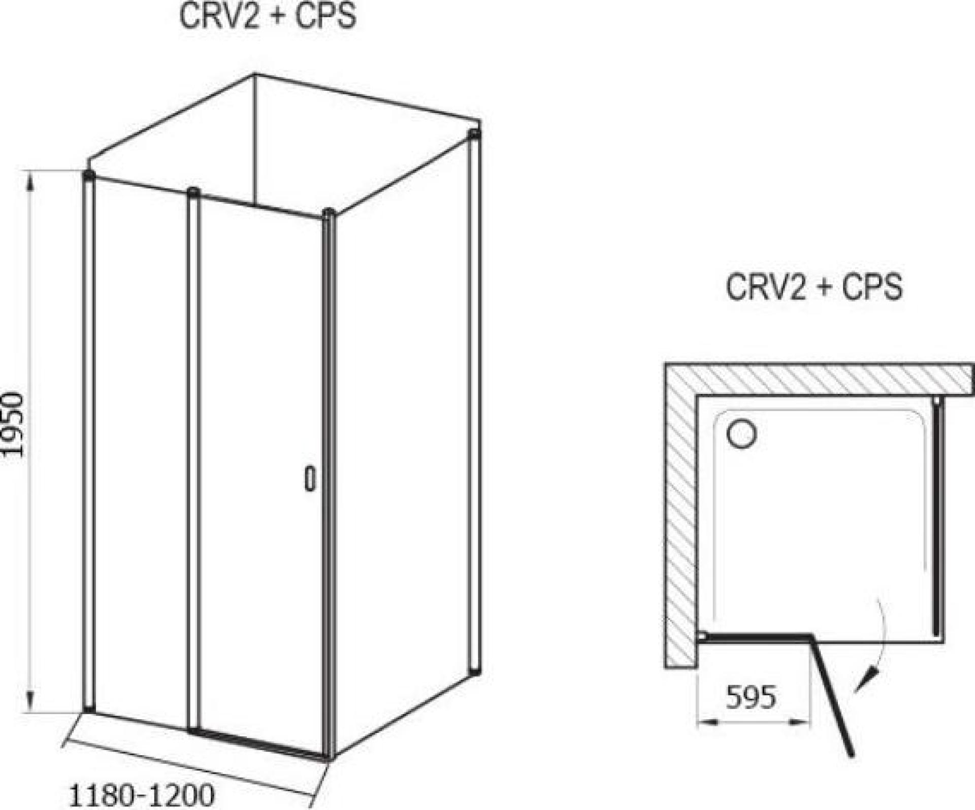 Душевой уголок Ravak Chrome CRV2-120+CPS-90 белый+транспарент