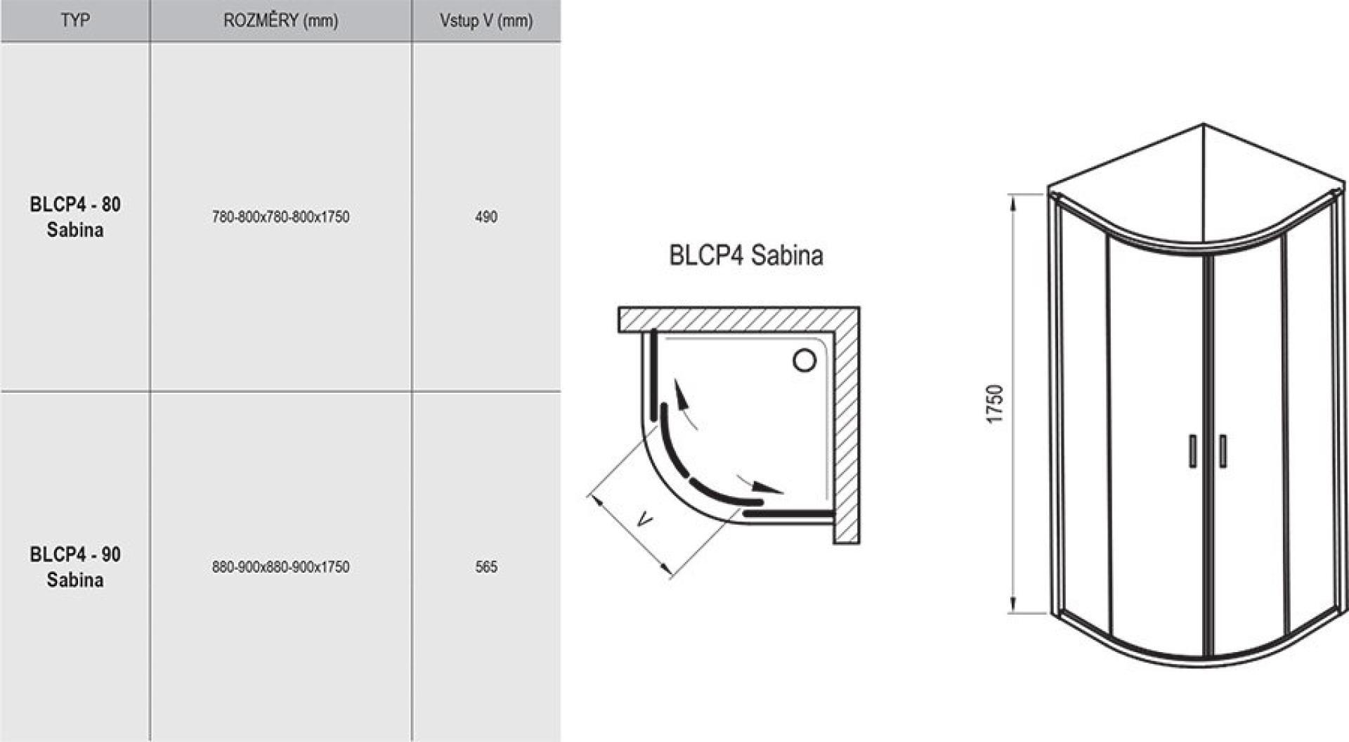 Душевой уголок Ravak Blix BLCP4-90 блестящий + грапе 3B270C00ZG