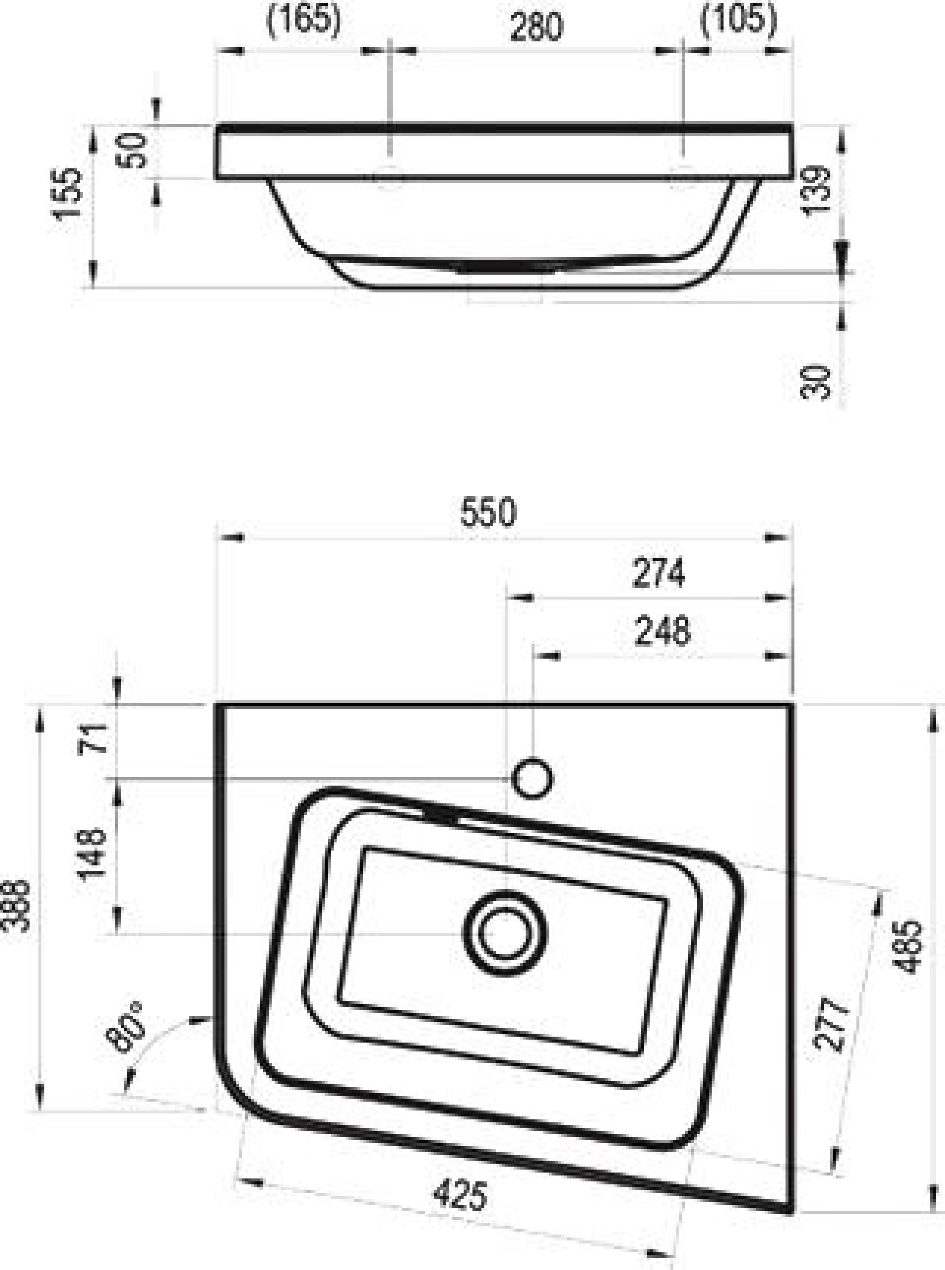 Мебель для ванной Ravak SD 10° 55 серая R