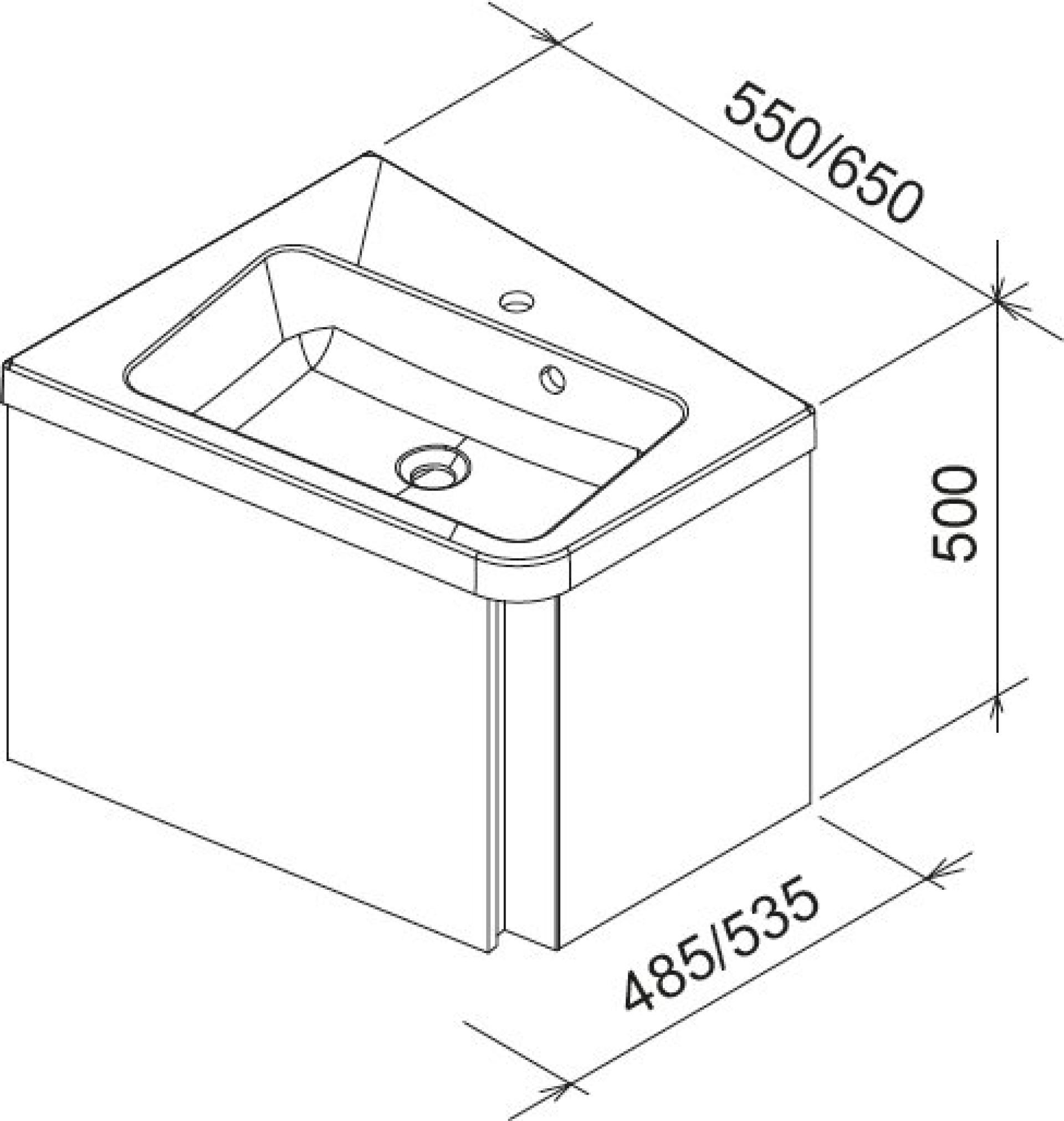 Тумба под умывальник Ravak 10° SD 650 угловая белая R X000000748