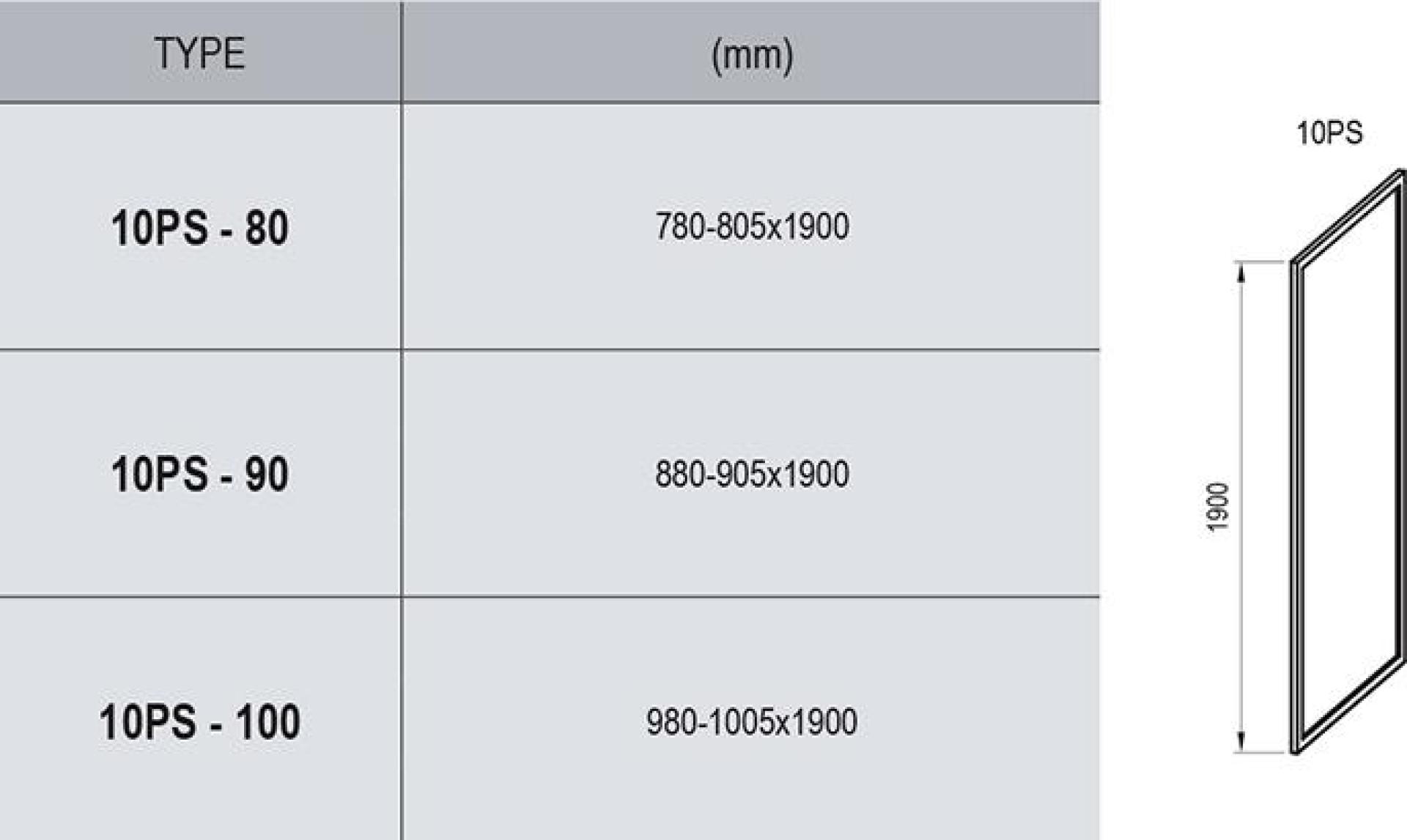 Боковая стенка 90 см Ravak 10° 9UV70U00Z1, transparent, сатин