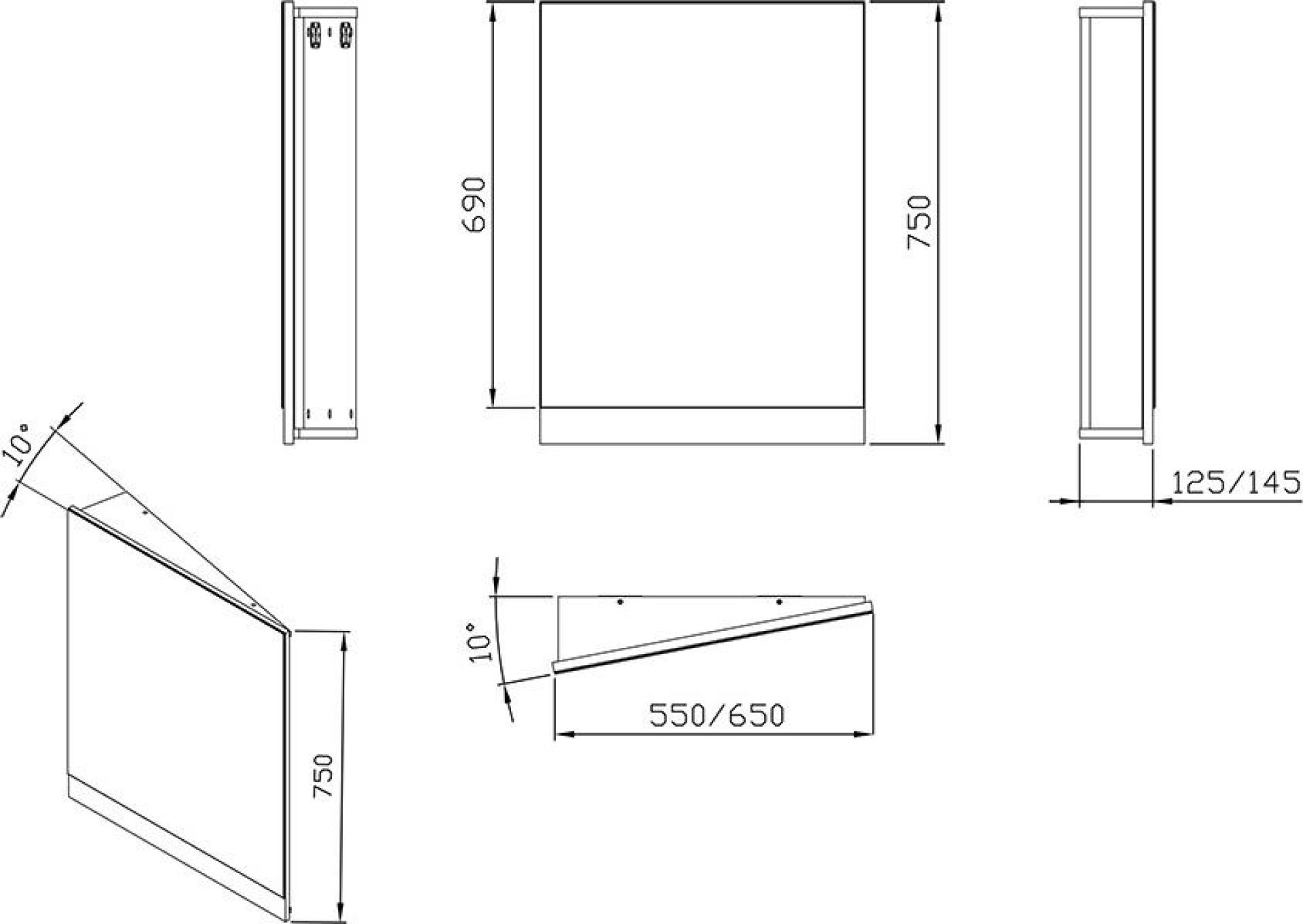 Зеркало 65 см  Ravak 10° X000001081 R, темный орех