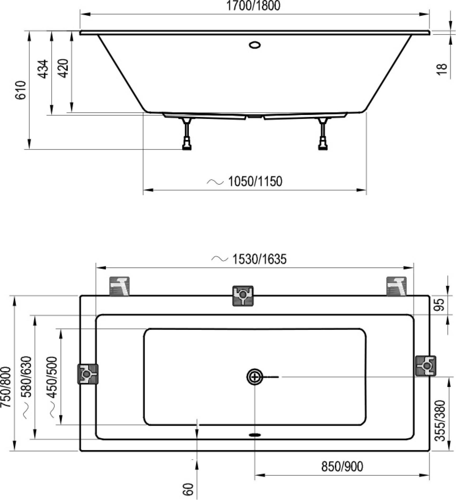 Акриловая ванна Ravak Formy 01 Slim 180x80 C881300000, белый