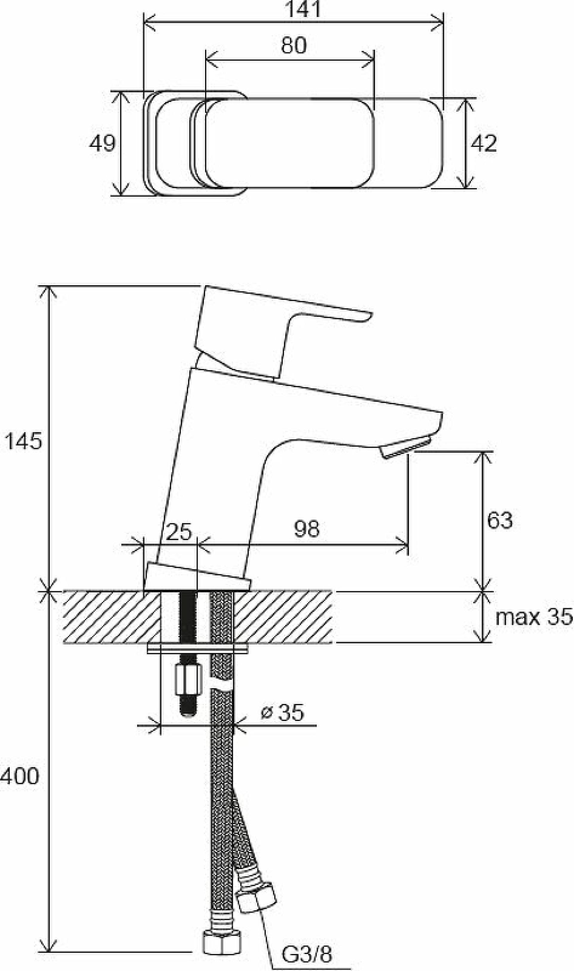 Смеситель для раковины Ravak 10° X070148 черный матовый