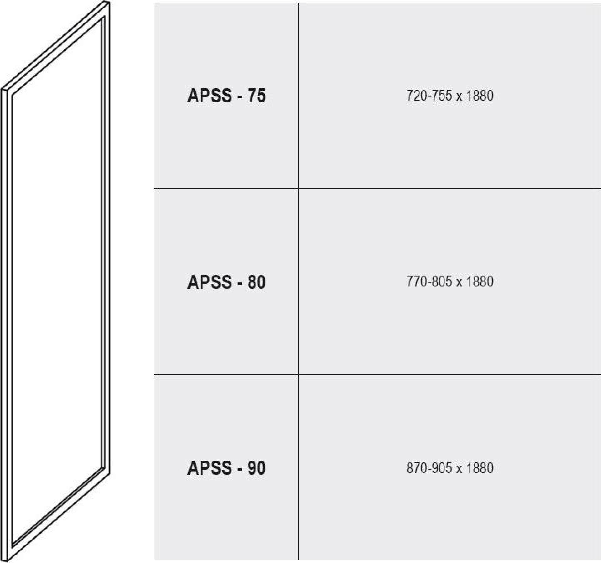 Душевая стенка Ravak Supernova APSS-90 сатин+грейп 94070U02ZG