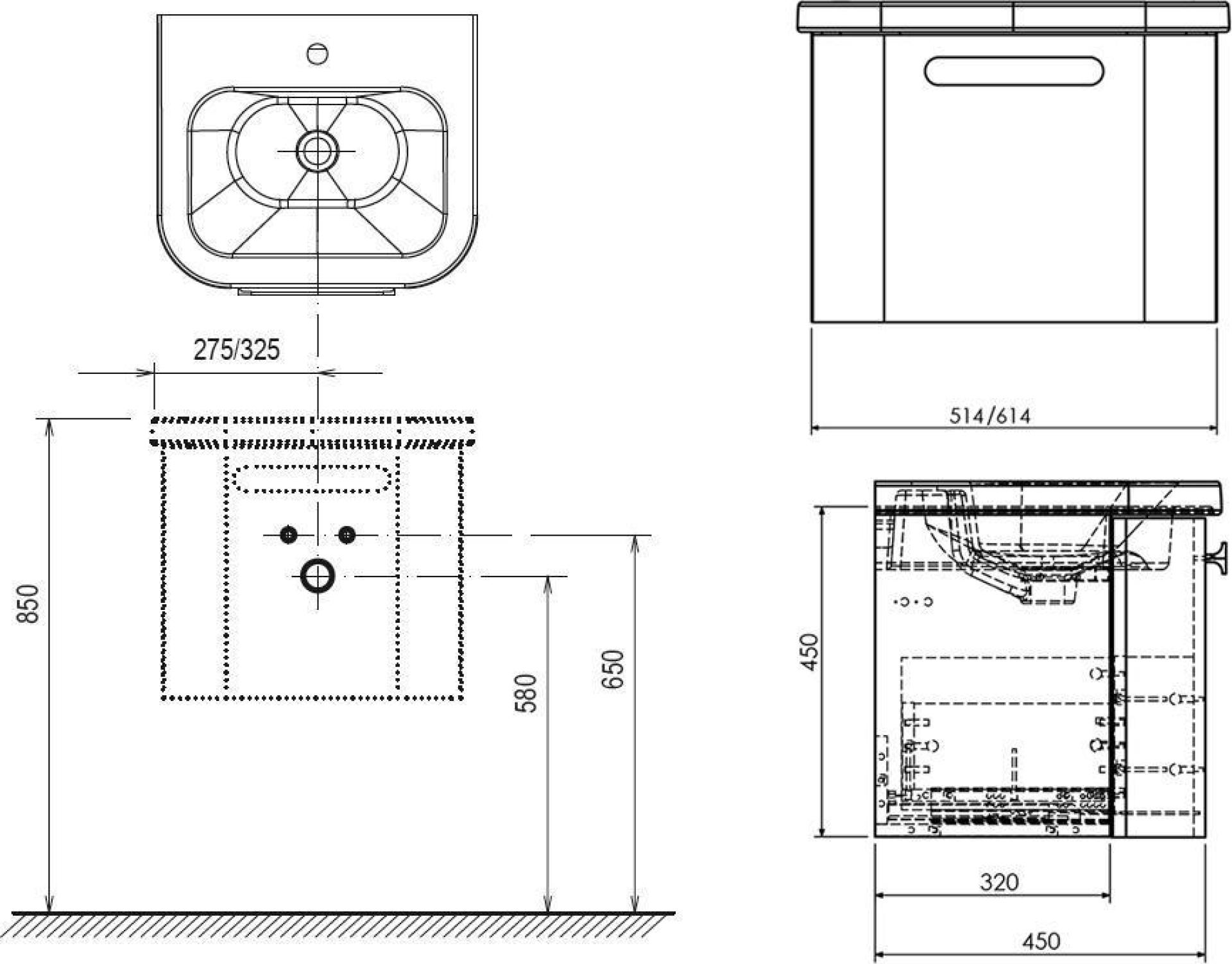 Тумба под умывальник Ravak Chrome SD-650 белая X000000637