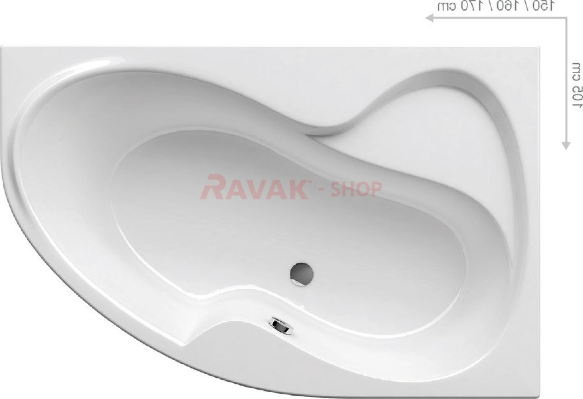 Акриловая ванна Ravak Rosa II PU-PLUS 150x105 R CJ210P0000