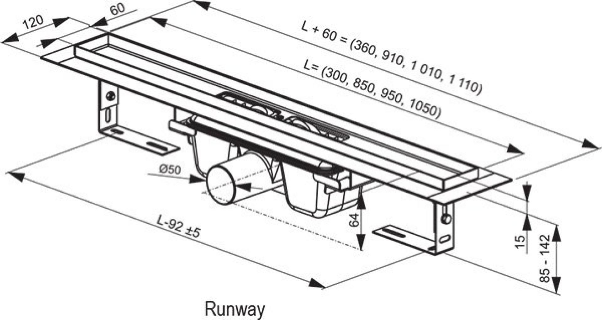 Душевой канал OZ Ravak Runway 1050  X01392