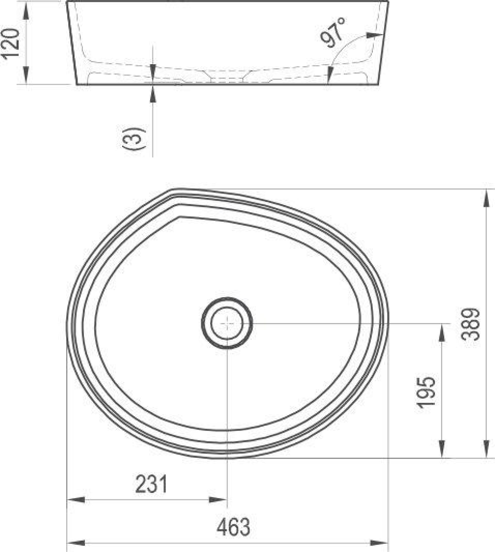 Раковина 46 см Ravak Moon 3 XJN01300004