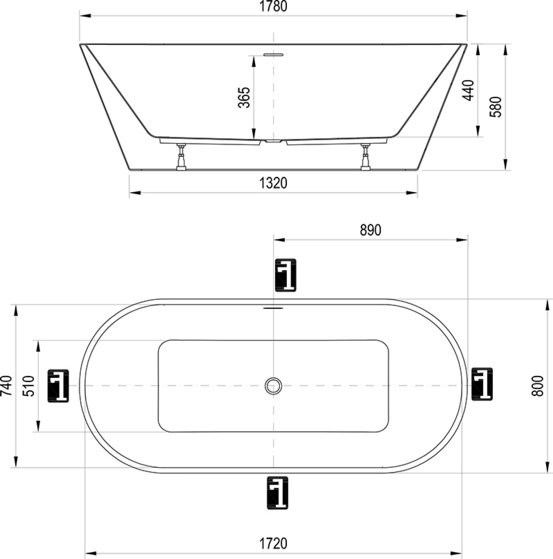 Акриловая ванна 178х80 Ravak Solo XC00100025