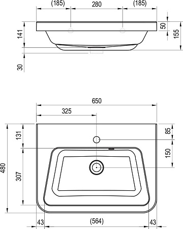 Тумба с раковиной Ravak SD 10° 65 серая