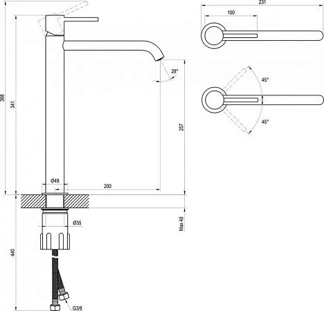 Смеситель для раковины Ravak Espirit X070405 белый