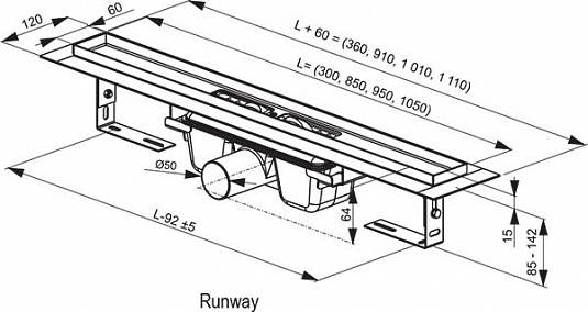 Душевой канал OZ Ravak Runway 1050  X01392