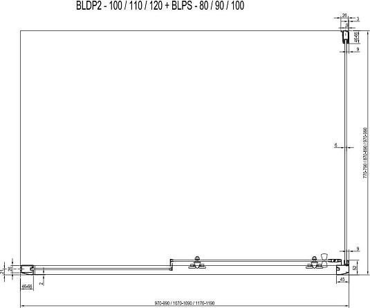 Душевой уголок Ravak Blix BLDP2-100+BLPS-90 сатин + грапе